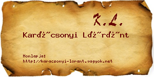 Karácsonyi Lóránt névjegykártya