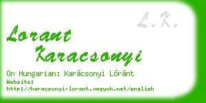 lorant karacsonyi business card