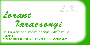 lorant karacsonyi business card